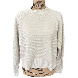 Lululemon Texture Play Crew Sweater Heather Light Ivory Cashlu Size M/L